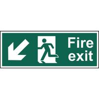 Fire exit arrow down left sign