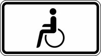 Verkehrszeichen VZ 1044-10 Nur Schwerbehinderte mit außergewöhnlicher, Gehbehinderung und Blinde 231 x 420, 2mm flach, RA 1