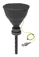 Embudo de seguridad con válvula de bola V2.0 HDPE conductor electrostático Ø del embudo 200 mm