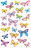 Deko Sticker, Papier, Schmetterlinge, bunt, 69 Aufkleber