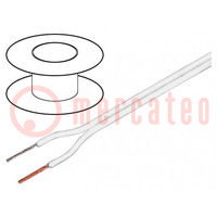 Wire: loudspeaker cable; 2x0.5mm2; stranded; OFC; white; PVC; 49VAC