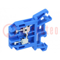 Splice terminal: rail; 0.5÷2.5mm2; ways: 1; terminals: 2; blue; 690V