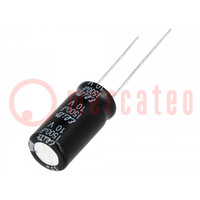 Capacitor: electrolytic; THT; 1500uF; 10VDC; Ø10x20mm; Pitch: 5mm