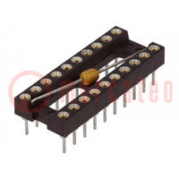 Basetta: circuiti integrati; DIP20; Spaziatura: 2,54mm; THT; 10Ω