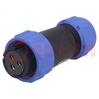 Plug; SP21; female; PIN: 3; IP68; 7÷12mm; 10A; screw terminal; 500V