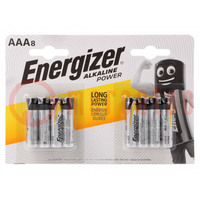 Bateria: alkaliczna; 1,5V; AAA; nieładowalna; 8szt; Base