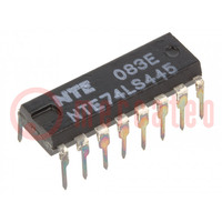 IC: digital; BCD to decimal,decoder,driver; TTL; THT; DIP16