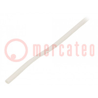 Insulating tube; silicone; white; Øint: 2mm; Wall thick: 0.4mm