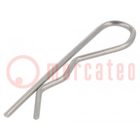 Cotter pin; stainless steel; Ø: 2mm; L: 57mm; Shaft dia: 9÷14mm