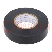 Tape: electrical insulating; W: 19mm; L: 20m; Thk: 0.18mm; black