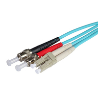 Cablenet 0.5m OM3 50/125 LC-ST Duplex Aqua LSOH Fibre Patch Lead