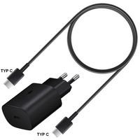 Samsung 25W USB C Netzteil EP-TA800XBEGWW + USB C Kabel EP-DA705BBEGWW - Farbe schwarz