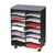 Desserte mobile 14 cases noir-gris