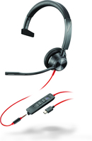 POLY Auriculares monoaurales Blackwire 3315 con certificación Microsoft Teams USB-C + Conector de 3,5 mm + Adaptador USB-C/A