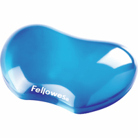 Fellowes Wrist Rest - Crystals Gel Wrist Rest with Non Slip Rubber Base - Ergonomic Mouse Mat Wrist Support, Keyboard Wrist Rest for Computer, Laptop, Home Office Use - Blue