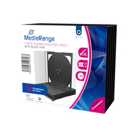 MediaRange BOX31-2 funda para discos ópticos Caja transparente para CD 2 discos Negro, Transparente