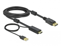 DeLOCK 85965 Videokabel-Adapter 3 m HDMI Typ A (Standard) DisplayPort + USB Type-A Schwarz