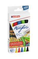 Edding 5300 acrylic marker fine marcatore permanente Nero, Blu, Verde, Rosso, Giallo 5 pz