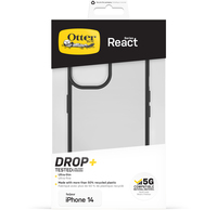 OtterBox React-hoesje voor iPhone 14, schokbestendig, valbestendig, ultradun, beschermende, getest volgens militaire standaard, Antimicrobieel, Black Crystal