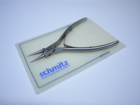 product - schmitz electronic round nose pliers INOX, short, smooth jaws, stainless steel 4.3/4"