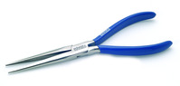product - schmitz electronic snipe nose pliers ESD very long, strong, straight, serrated jaws - 7.7/8"