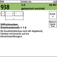 DIN 938 5.6 M 16 x 40 gal Zn, gestempelt, AD-W7/1 gal Zn VE=S