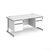 Contract 25 straight desk with 2 and 2 drawer pedestals and silver cantilever leg 1600mm x 800mm - white top