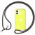 NALIA Neon Glitter Cover with Band compatible with iPhone 12 / iPhone 12 Pro Case, Transparent Sparkly Silicone Bumper & Holder Strap, Slim Protective Bling Skin & Lanyard Yello...
