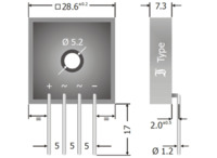 Diotec Brückengleichrichter, 700 V, 1 kV (RRM), 25 A, Flachbrücke, KBPC2510I