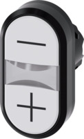 Doppeldrucktaster, unbeleuchtet, tastend, Bund oval, weiß, Einbau-Ø 22.3 mm, 3SU