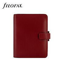 Kalendárium, gyűrűs, betétlapokkal, pocket méret, FILOFAX, "Metropol", vörös