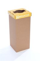 Szelektív hulladékgyűjtő, újrahasznosított, 50 l, RECOBIN "Office", sárga