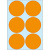 Etiquettes universelles ø 50mm, orange fluo, 144 pcs