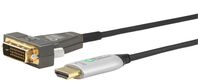 Premium Optic DVI - HDMI cable 15m cable, DVI 24+1 - HDMI 2.0 Support 4K 60Hz,10.2Gbps, EDID/HDCP2.2HDMI Adapters