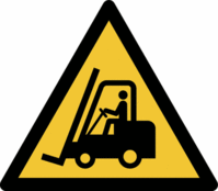Sicherheitskennzeichnung - Warnung vor Flurförderzeugen, Gelb/Schwarz, 31.5 cm