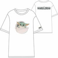 CAMISETA CORTA SINGLE JERSEY THE MANDALORIAN GROGU WHITE