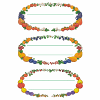 Küchenetiketten 76x35mm Früchtekränze VE=4 Blatt