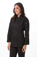 Chef Works Marbella Women's Executive Chefs Jacket with Buttons in Black - L