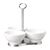 APS Stainless Steel Stand with Three 90mm Round Melamine Bowls in White