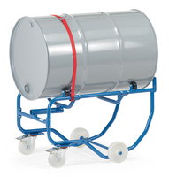 fetra® Fasskipper, 250 kg Tragkraft, zum lagern und leeren von 200-Liter-Fässer, ohne Hebelstange, 2 Lenkrollen