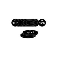 33mm Traffolyte valve marking tags - Black (101 to 125)