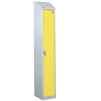 Wet area lockers with sloping top