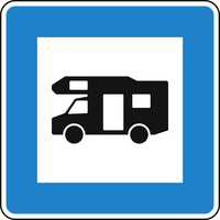 Verkehrszeichen VZ 365-67 Wohnmobilplatz, 600 x 600, Rundform, RA 1