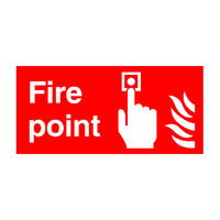 BRADY Y1337420 SIGN FIRE POINT 20 X 40CM RIGID PLASTIC