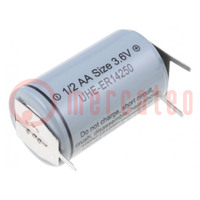Batterie: Lithium; 3,6V; 1/2AA; 1200mAh; nicht aufladbar