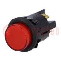 Switch: push-button; Pos: 2; DPST-NO; 16A/250VAC; 16A/28VDC; OFF-ON
