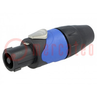 Plug; loudspeaker; female; PIN: 4; for cable; 30A; 133V; SP; IP54