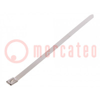 Cable tie; L: 200mm; W: 7.9mm; stainless steel AISI 304; 1112N