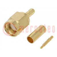 Connector: SMA; plug; male; straight; LMR100,RG174,RG316; crimped