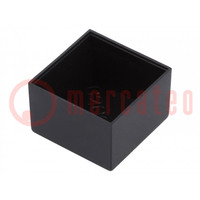 Carcasa: para cubrir; X: 20mm; Y: 20mm; Z: 13mm; ABS; negro; -20÷60°C